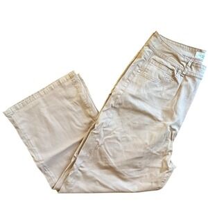 The Reset R Label Wide Leg High Rise Pants Tan Khaki Cotton Size 31 RE901